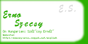erno szecsy business card